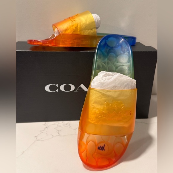Coach Ulyssa Rainbow Jelly Slide Sandals - Picture 3 of 11